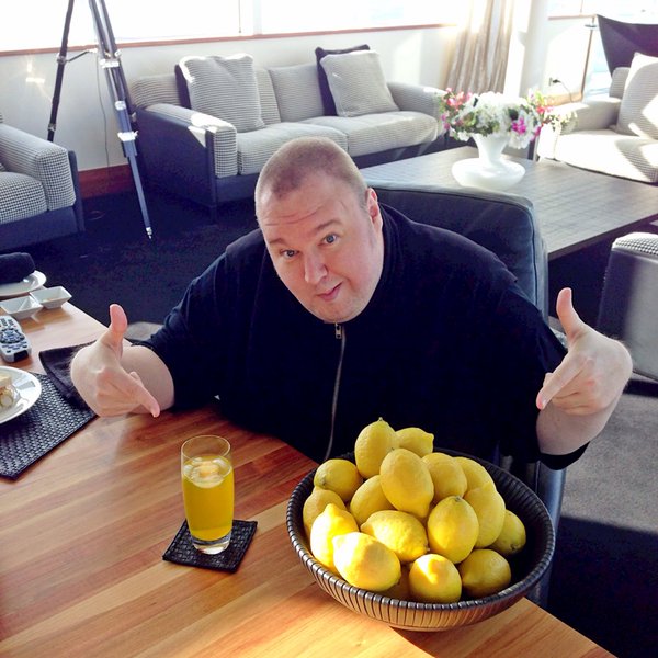 This week, Kim Dotcom tweeted this photo, with the tagline: "When life gives you lemons, make lemonade!"